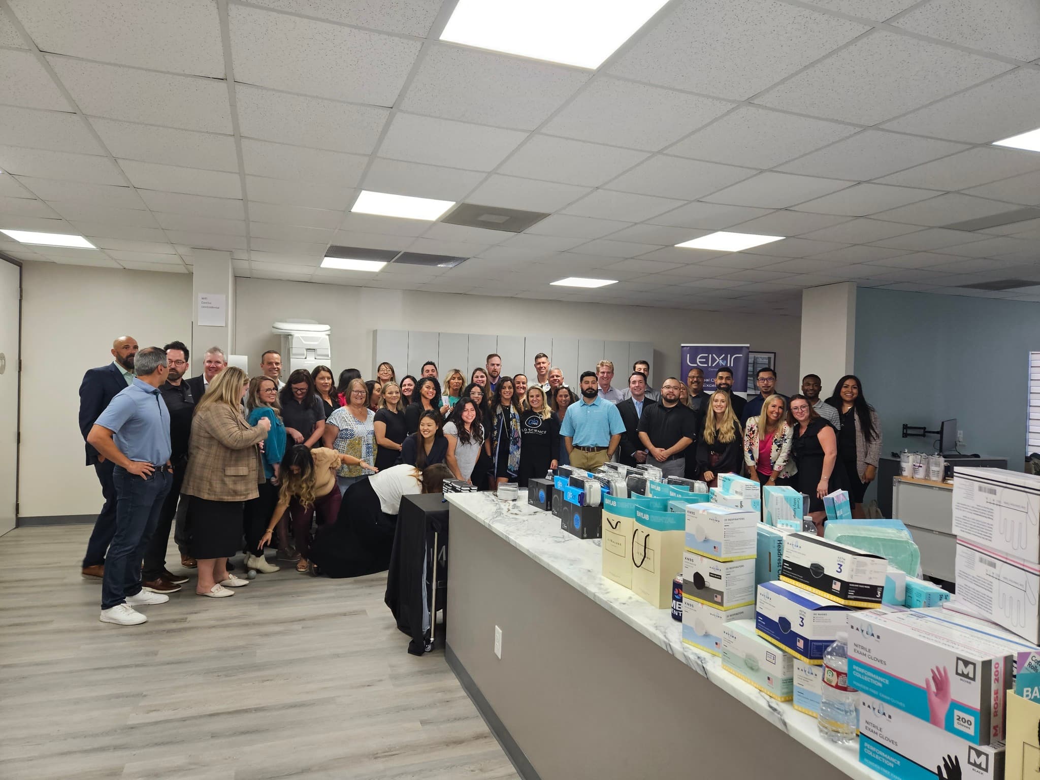 Professionals gathering in the Care1st multipurpose space for an educational event
